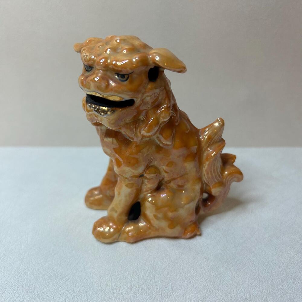 Vintage Japanese Lusterware Ceramic Shisa Foo Dog Lion Figurine